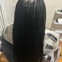 Medium large knotless braids