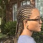 Cornrow and Individual braids (Half up Half down)