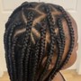 Cornrows with natural hair