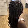 Cornrow and Individual braids (Half up Half down)