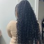 Half up half down braids with weave