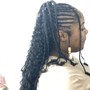 Half up half down braids with weave