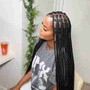 Small knotless Braids mid back with hair inclued