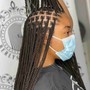 Small knotless Braids lower back with hair inclued