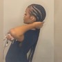 Feedin braids ponytail/straight back