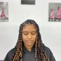 Medium boho knotless braids