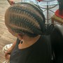 5-8 Stitch braids straight back