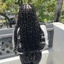 Medium Boho knotless braids/ human curls