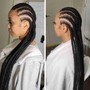 2-3 Cornrows feed in stitch braids waist/butt length