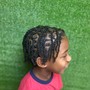 Wash re-twist above shoulders with two strand style