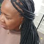 Cornrows/feed in ponytail