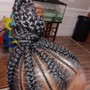 Cornrows/feed in ponytail