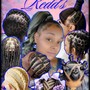 Half feed-ins half knotless braids