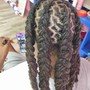 Half feed-ins half knotless braids