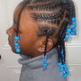 (With Deposit ) Kid's cornrows (no hair added) (with beads )