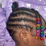 (With Deposit ) Kid's cornrows (no hair added) (with beads )