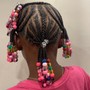 (With Deposit ) Kid's cornrows (no hair added) (with beads )