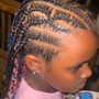 Feedin braids ponytail/straight back