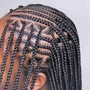 Small knotless Braids mid back with hair inclued