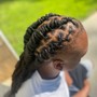 Kid's braid style with weave