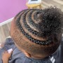 Partial Sew In and cornrows