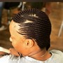 Partial Sew In and cornrows