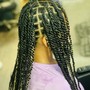 Cornrows on natural hair(no extension added and no stitsh. Up to 10 to 12 braids )