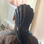 Large Ghana Braids with Knotless in Back