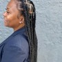 Updo jumbo braids ponytail