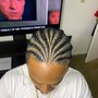 2-4 Braids Cornrows HALF HEAD