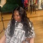 Natural leave out sew-in