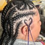 Large feed in braids/ stitch