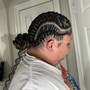 Large feed in braids/ stitch