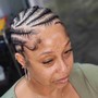 Cornrows/ braided ponytail medium