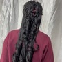 French curl knotless braids