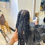 Short Knotless braids w/ curly ends