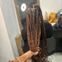 Short Knotless braids w/ curly ends