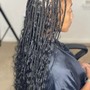 Add curly hair into braids