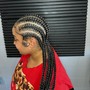 Cornrows into a ponytail medium mid back