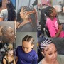 Cornrows/ braided ponytail medium