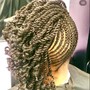 2 large feed in braids