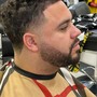 Mens haircut and beard