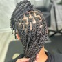 Boho braids with natural hair ( option of steam treatment or trim included )