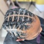 Man bun medium braids