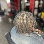 Loc Retwist & 2 Barrel Rolls (Ear to Shoulder)