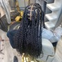 Medium Box Braids with natural hair