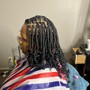 Knotless box braids with shaved sides medium