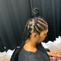 Half cornrow & knotless