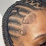 Half conrow,half individual braids