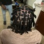 Small knotless mid back braids